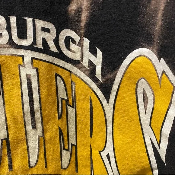 Men’s Large NFL Pittsburgh Steelers Vintage True Fan Upcycled Bleached Tank - Picture 7 of 13